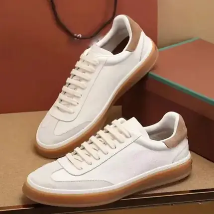 Loro piana men's leather shoes, versión blanca